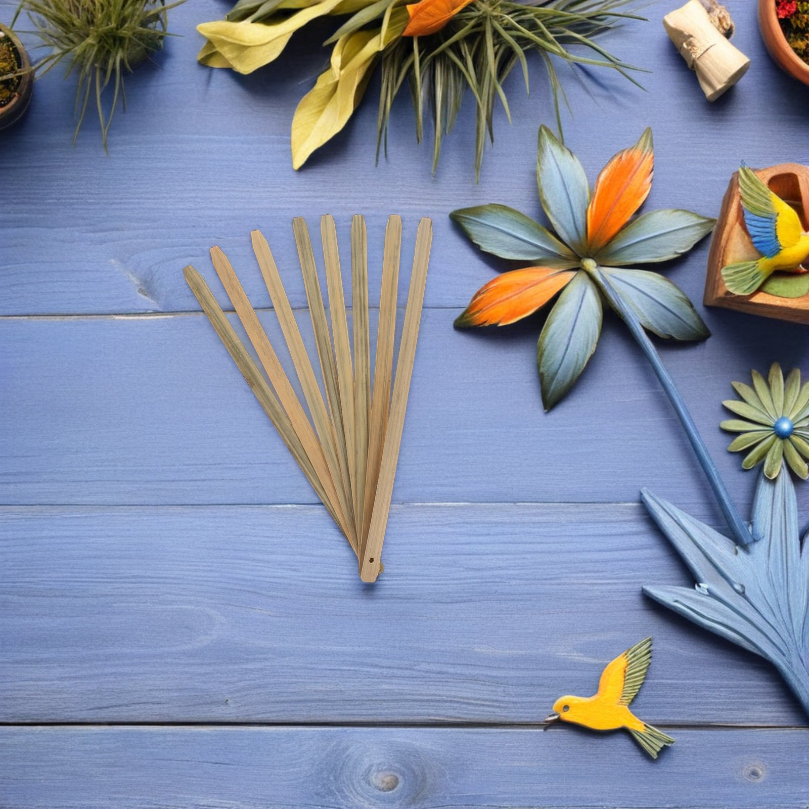 Fan Sensu Folding - 15pcs Blank Folding Frame Bamboo Hand