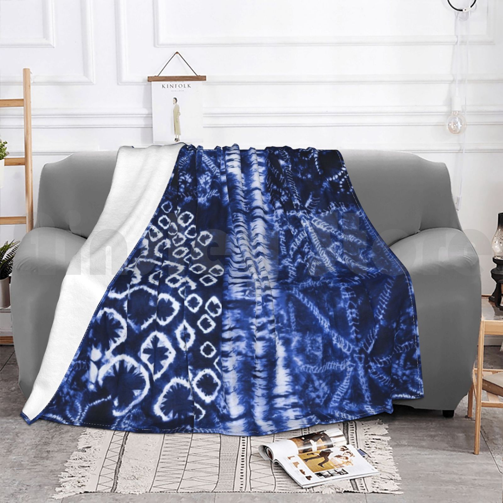 Blanket Deep Sea Blue Shibori  - Shibori Tie Dye review and price