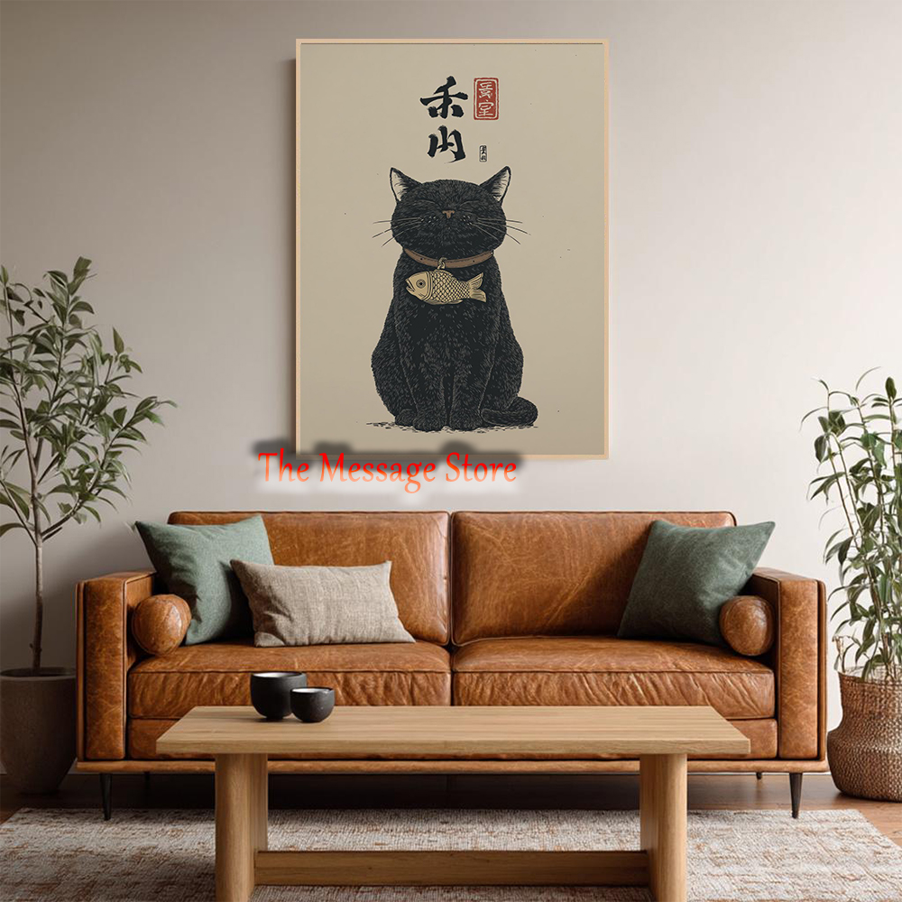 Black Lucky Cat Ukiyo-e Japane - Japanese Lifestyle And Traditions review and price
