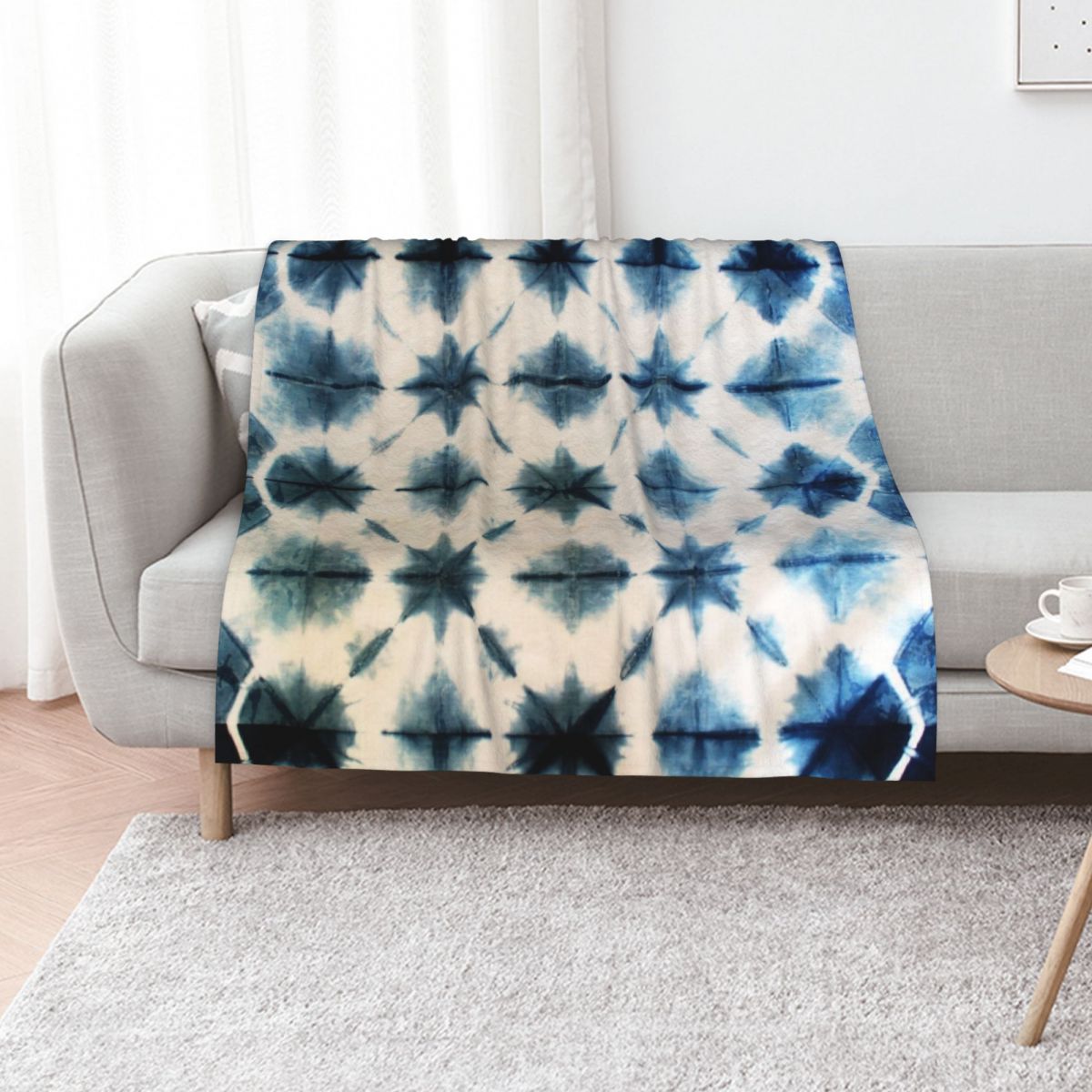 Shibori Tie Dye, Indigo Throw  - Shibori Tie Dye review and price