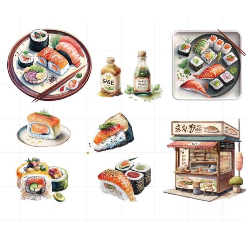 Japanese Food Sushi Sticker 3D - Japanese Lifestyle And Food review and price