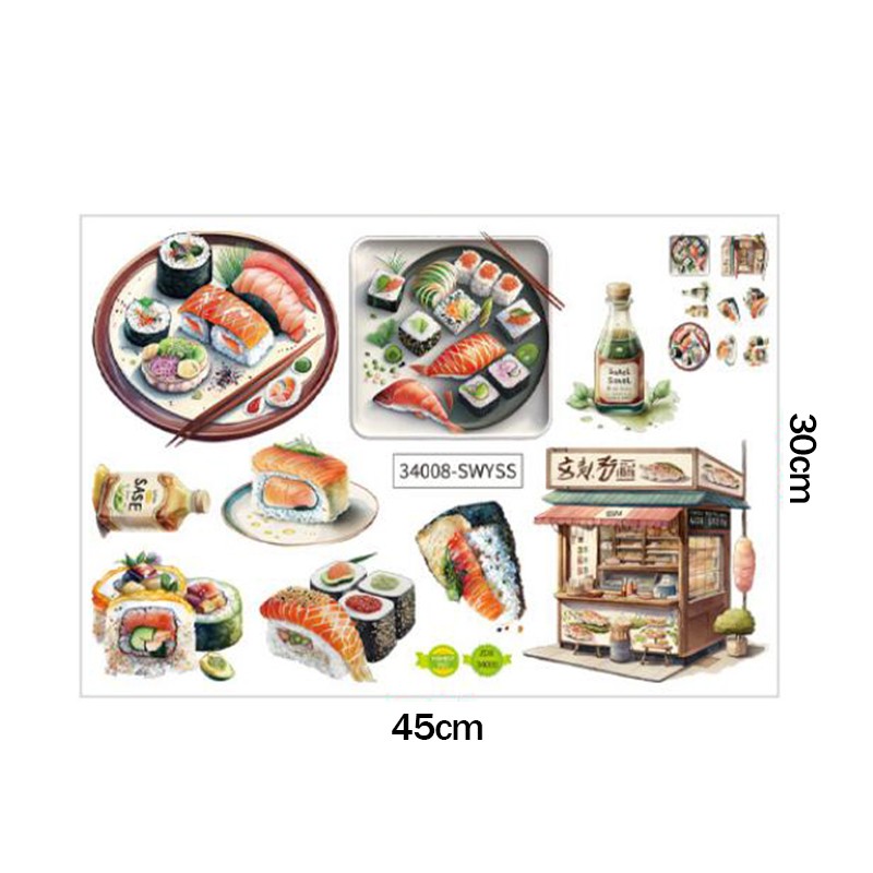 Japanese Food Sushi Sticker 3D - Japanese Lifestyle And Food review and price